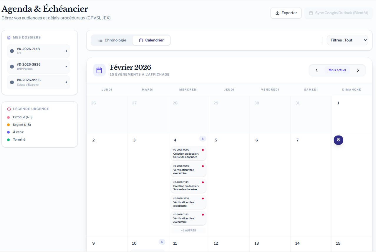 Agenda & Échéancier de Kandelio